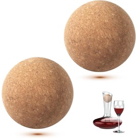 Wine Cork Ball 2PCS Wooden Cork Ball Stoppers for Wine Glass Decanter Stopper 2.4inch Decanter Stopper Replacement for Wine Carafe Decanter Bottle Replacement
