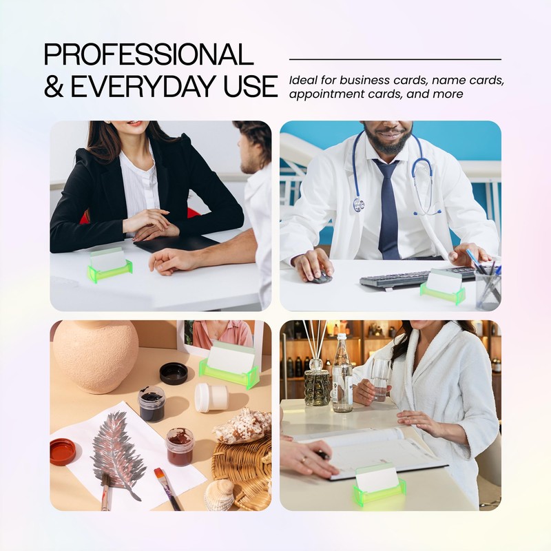 Beauticom® CLEAR COLOR Plastic Business Card Holder Display Desktop Countertop