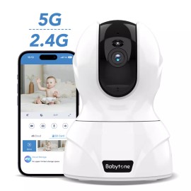Babytone 5G 2.5K Security Smart IP Baby Camera Wi-Fi Motion Detection Tracking And Alerts