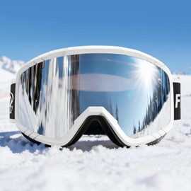 Findway Ski Goggles, Kids, Ski Goggles, Adults, Snow Goggles, Men's, Snowboarding Goggles, OTG, Wide Field of View, Windproof, Snowproof, Anti-Fog, UV Protection, Helmet Compatible, Lightweight and Shockproof, Suitable for 4 to 14 Years Old (Small) Children