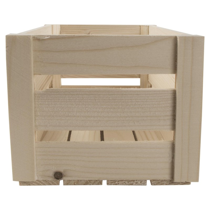 WooDeeDoo Small Wooden Storage Slatted Crate Box | 24.5 x