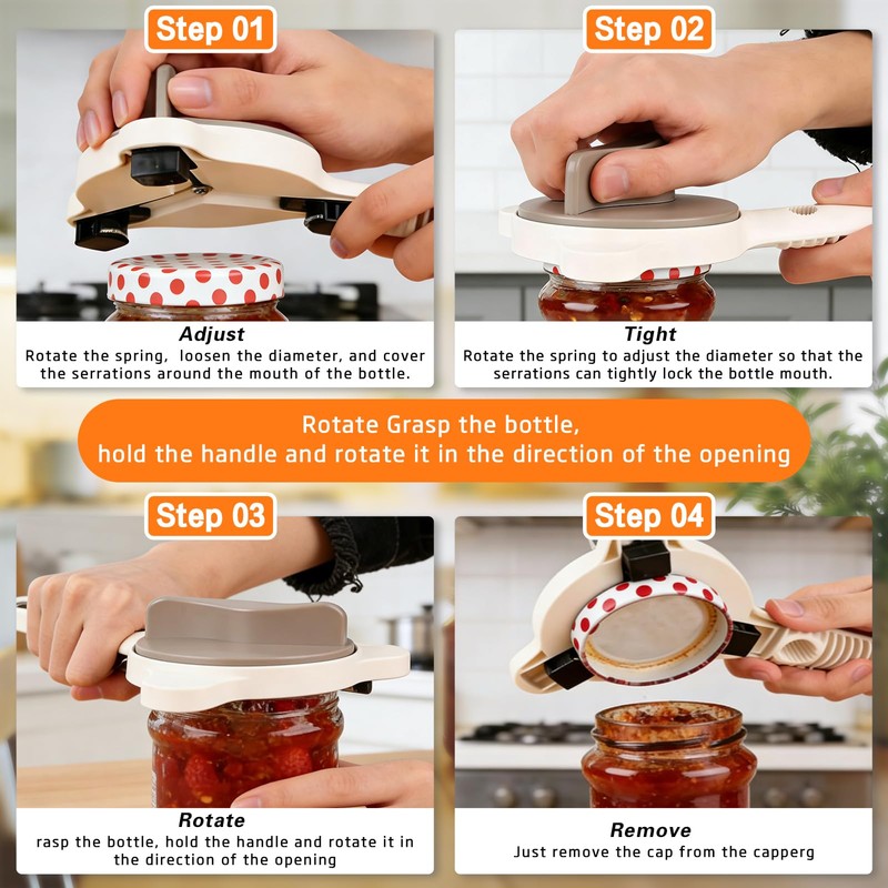 Tydon Guardian Jar Opener for Seniors Non-Slip Multi Lid Opener