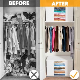 SpaceAid 6 Pack 90L Clothing Storage Bags, Heavy Duty Closet Storage Bins, Extra Large Moving bags, Storage Containers for Clothes, Blankets, Comforters, and Pillows - White