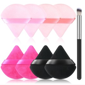 Hebterrka 8 Pieces Triangular Powder Puffs Face Makeup Setting Powder Puff Soft Makeup Powder Puff for Face, Eyes, Nose, Body