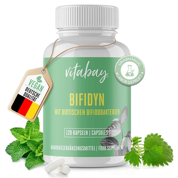 Bifidyn - Biotic Bifidobacteria - 3 Billion Active Bacterial Cultures Per Capsule (120 Vegan Capsules)