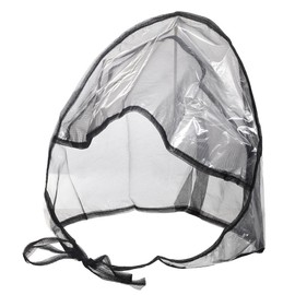 La Mart Women's Rain Bonnet With Full Cut Visor & Netting O/S Black