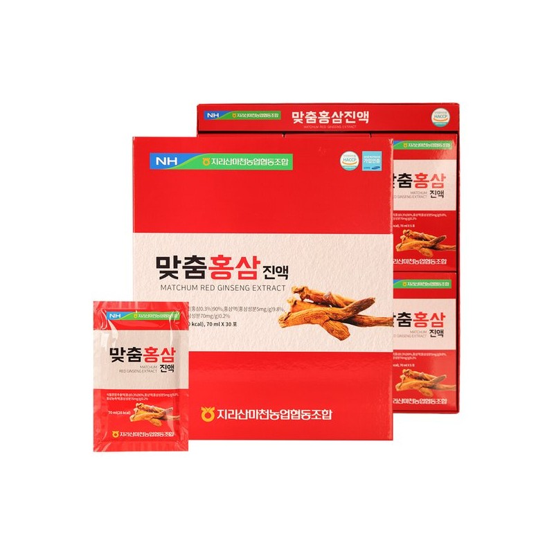 Okga-ne 지리산마천농협 맞춤홍삼진액 70ml x 30포 Jirisan Macheon Agricultural Cooperative