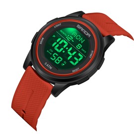 Forrader Men's Digital Sports Watch Waterproof Military Watches for Men with Stopwatch LED Backlight / Alarm / Countdown / Date, red, Classic