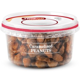 Tropgo Caramelised Peanuts 200g - Sweet Nuts in a Resealable and Recyclable Nut Tub - Wholesome Trail Mix with Fibre Protein and Essential Minerals - Healthy Nuts for All Ages