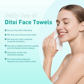 Face Towels, 10"×12" Disposable Face Towel, Face Towelettes XL, Ultra Soft Makeup Remover Dry Wipes, Thick Face Towel for Cleansing, 200 Count (4 Pack)