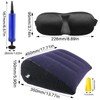 BITEFU 4 Piece Inflatable Pillow Set, Blue Wedge Pillow Bed,