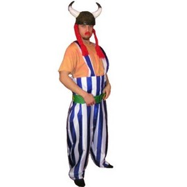 Gallier Costume, To08 M, with Helmet and Braids, for Adults, Men, Women, Fancy Dress Costume, Carnival