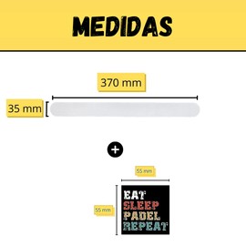 Transparent Padel Racket Protector + Sticker - Transparent Protective Film with Rough Surface for Extra Protection 35 x 370 mm (UNO)