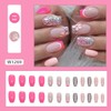 Coffin Press on Nails Medium Fake Nails Pink False Nails