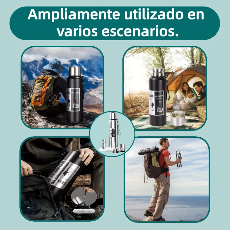 Termos De Acero Inoxidable Camping Para Café Y Agua 1500ml