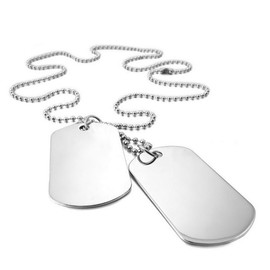 LATRAT Double Plaque, Army Style Military Dog Tag Necklace Made of Stainless Steel for Men and Boys, Military Style, Stainless Steel