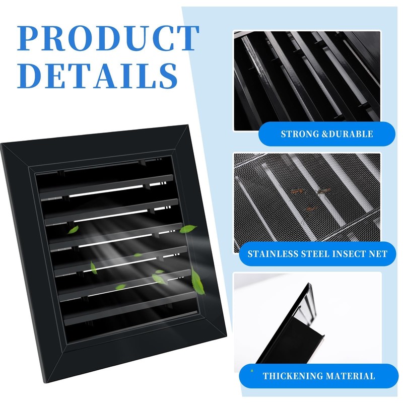 2 Pcs 12" x 12" Gable Vents for House Aluminum