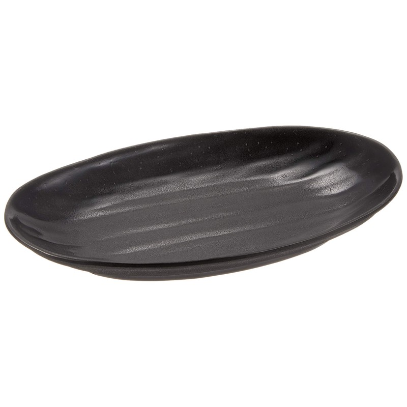 MIN Melamine Wear Black Oval Plate, Large M11-135
