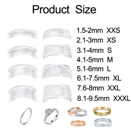 32 Pcs Ring Adjuster,Ring Adjuster For Loose Rings,Ring Size Adjuster For Loose Rings,Ring Tightener For Loose Rings Invisible,Ring Size Adjuster,Suitable For Women's Rings, Men's Rings