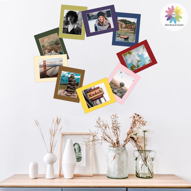 Mat Board Center, 10-Pack 8x10 Mixed Color Uncut Mat Boards/Backing