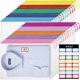 30PCS Mesh Zipper Pouch Bags, A3 17x12 Inches Waterproof Mesh Bags with Zipper, Plastic Zipper Pouches for Organizing, Mesh Bags for Travel Storage School Supplies, 10 Colors Assortment