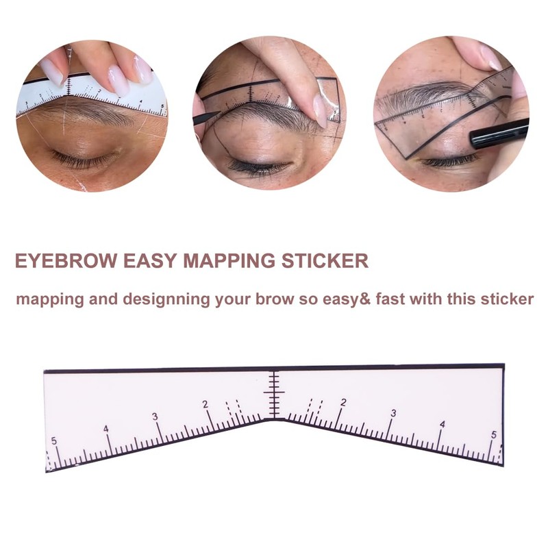 Eyebrow Ruler Sticker Eyebrow Easy Mapping Shaping Sticker Stencil Microblading