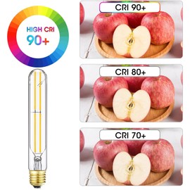 Duoled 7.3 Inch E26 Led Bulb 60 watt 3000k Soft White Edison Bulbs,6W Tubular T10 Long Clear Glass Light Bulb for Rustic Pendant,Industrial Pipe,Wall Sconces,Chandeliers 6 Pack