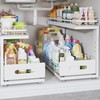 Biboraya Under Sink Organizer Upgrade To Professional Rails,2-Tier Dual Pull