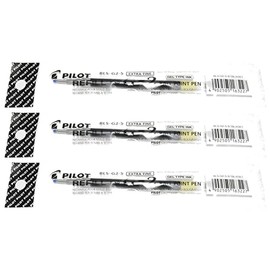 PILOT Pack of 3 Refills for G2-0.5 Gel Ink Pen Blackaa