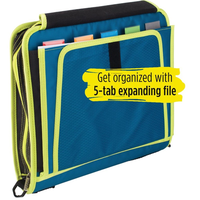 Five Star® Zipper 3-Ring Binder With Expanding File, 2" Round