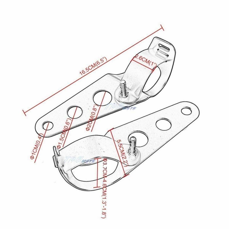 TDR Universal Chrome Fork Mount Headlight Brackets for Motorcycle Bike