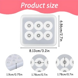 Silicone Resin Bead Molds Set, 2 Pack Round Ball Molds with Holes, DIY Jewelry Making Tools