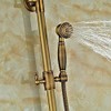 Antique Shower System with Flat Pivoting Shower Head and Swivelling