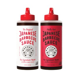 Bachan's Japanese Barbecue Sauce 2 Pack - 1 Original, 1 Hella Hot - BBQ Sauce for Wings, Chicken, Beef, Pork, Seafood, Noodles, and More. Non GMO, No Preservatives, BPA free