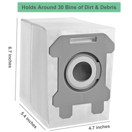 12 Pack Dust Bin Bags Compatible for Robotic Vacuum Cleaner i3, i3+, i7, i7+, i8, i8+, i4, i4+, i1, i1+, i6, i6+, j7, j7+, s9, s9 Plus, i & s j Series Automatic Dirt Disposal Trash Bags