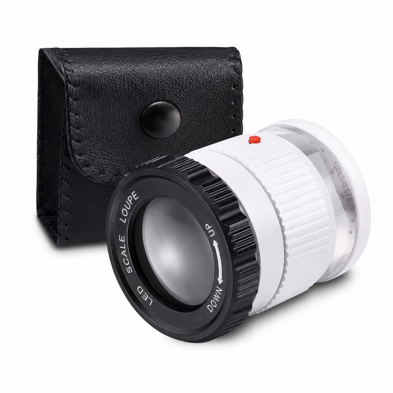 30X Pocket Magnifier with LED Light – Adjustable Focus Loupe