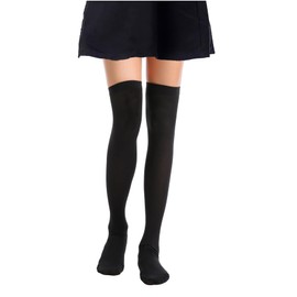 AGITATESAND Black Socks Over Knee High Elacsitc Stockings Opaque Party Birthday Cosplay Costume Accessories For Women Girls