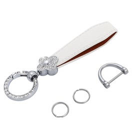 Tonecraft Key Chain, Flower, Colorful, Simple, Orthodox, Bag Charm, Popular, Stylish, Cute, Sparkle, Silver, white