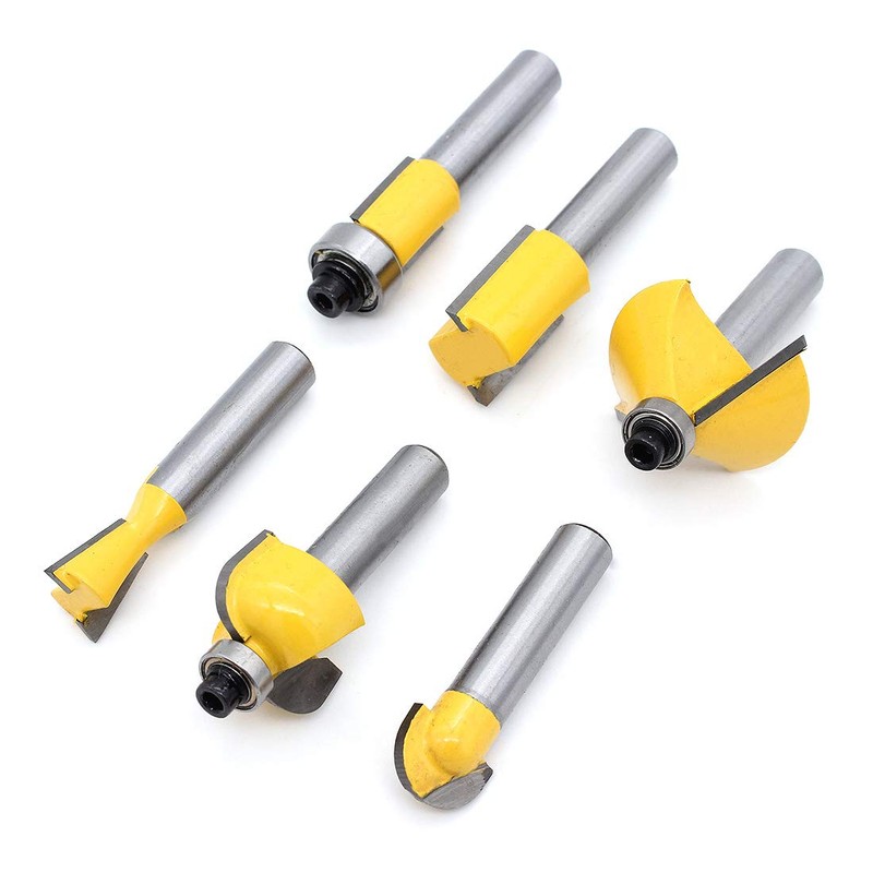DingGreat 12 Pcs Carbide Tipped Router Bit Set, 8mm Shank