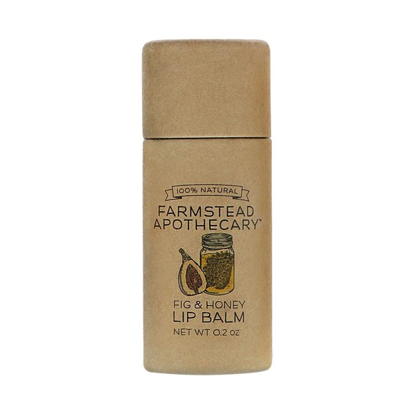 Farmstead Apothecary 100% Natural Lip Balm with Organic Beeswax, Organic Shea Butter & Organic Coconut Oil, Fig & Honey 0.25 oz