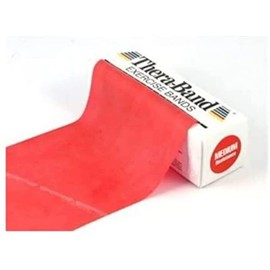 Thera-Band Gymnastikband, Rolle im Spender, mittelstarker Widerstand, Rot, 5,5 m