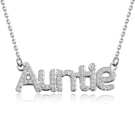 TGBJE Auntie Necklace Aunt Gift Birthday Gift for Auntie Aunt Charm Gift New Aunt Gifts from Nephew (Auntie Necklace)