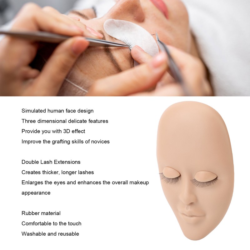 Lash Mannequin Head Reusable Soft Rubber 3D Effects Replaced Eyelids