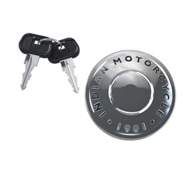 Indian Motorcycle Locking Gas Cap with Keys, Chrome, for Specific Chief, Super Chief, Sport Chief, Chieftain, Roadmaster, Springfield Models and More, for Security, Custom Style - 2884600-156