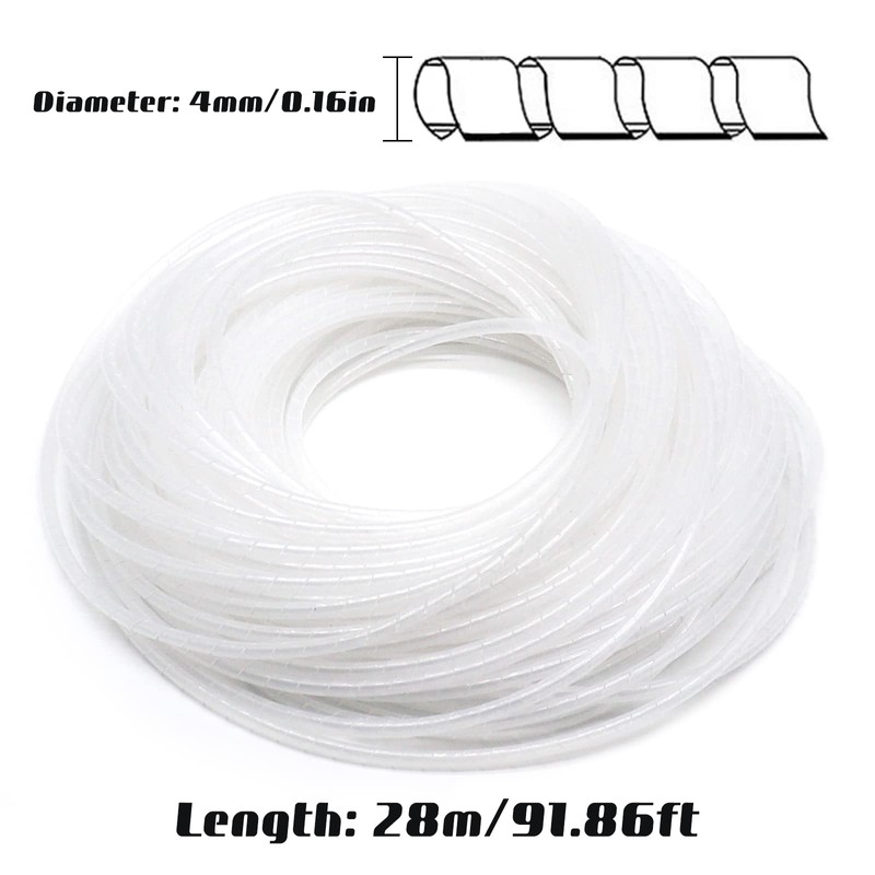 Spiral Cable Wrap WorthPlanet 4mm Polyethylene Spiral Wire Wrap Cord