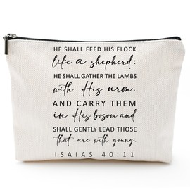 UIBOVA Christian Bible Verse Makeup Bag for Women, Birthday Gifts for Mom, Small Zipper Pouch for Purse, Christmas Bridesmaid Friendship Gifts for Sister Daughter, Girls Weekend Gifts for Women-A48