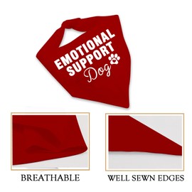 JXGZSO 1 Piece Puppy Bandana ESA Cat Dog Bandana Service Tie On Scarf Dog Gift (Emotional Support Dog)
