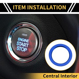 REPAIROCK 1 Pc Engine Start Stop Button Switch Knob Cover Ring for Toyota Tacoma 2016-2023 Key Ignition Starter Knob Ring Cover Decoration Aluminum Alloy Blue