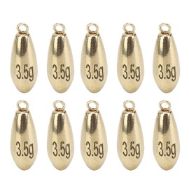 Leapiture 10Pcs Fishing Weight Portable Fishing Sinkers Metal Reusable Rotation Sinker Weight Fishing Tackle Accessory Golden