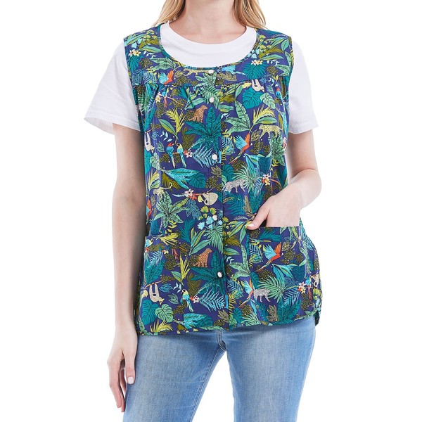 Nanxson Women Cobbler Apron with 2 Patch Pockets, Cotton Printed